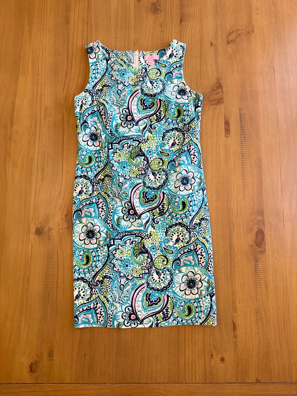 Lilly Pulitzer Paisley Sz XS 2 Sleeveless Blue Resort Floral Print Shift Dress
